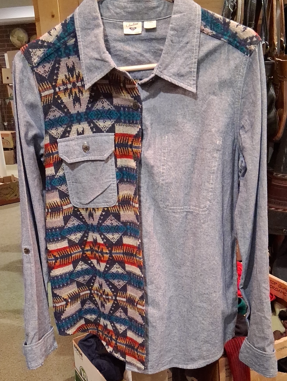 Pendleton / Roxy Wool And Chambray Buttom Up